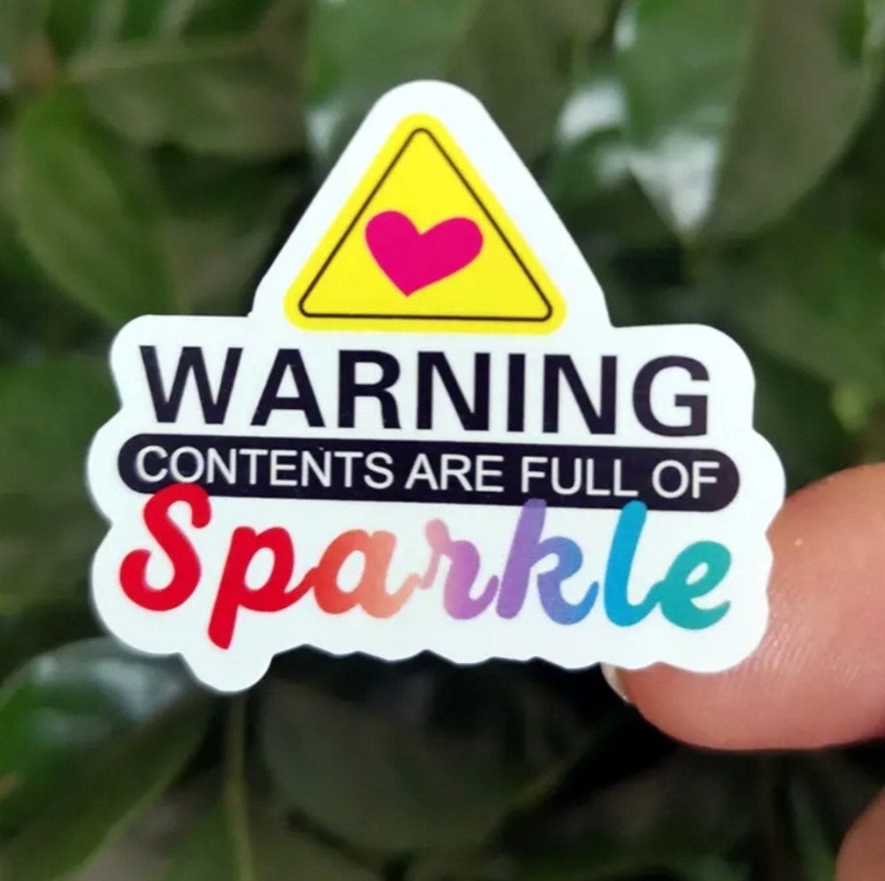 60 GLOSSY "CONTENTS FULL OF SPARKLE"  Colorful Labels!!